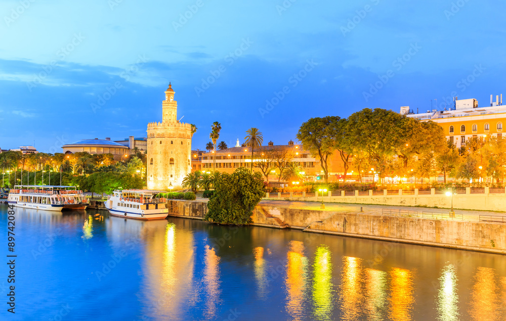 Golden Tower (Torre del Oro) of Seville, Andalusia, Spain