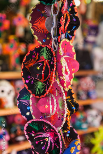 Colorful souvenirs of small traditional mexican hats