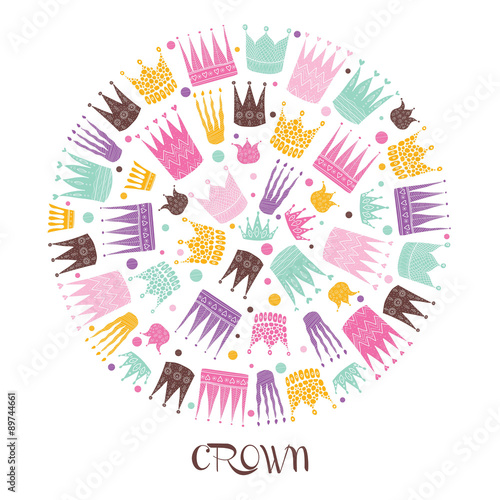 Princess vector illustration. Postcard.