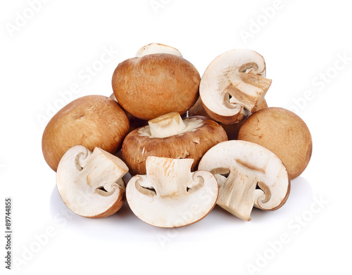 champignon mushrooms isolated on white