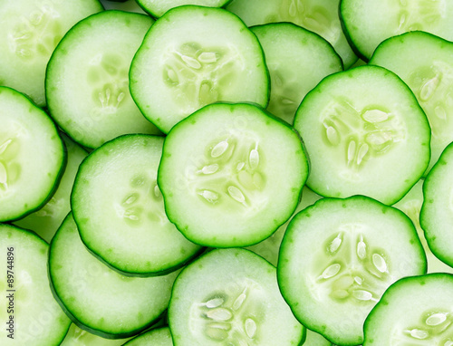 fresh cucumber slices background