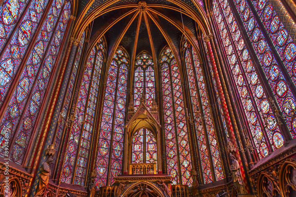Stained Glass Sainte Chapelle  Cathedral Paris France