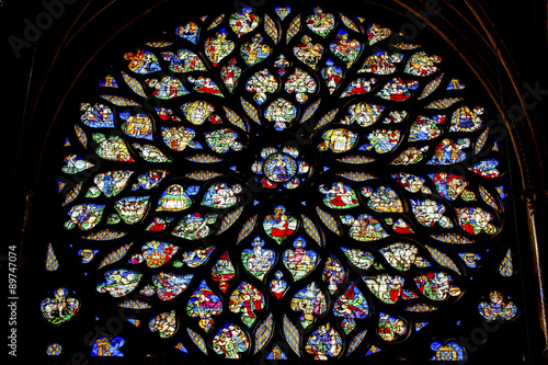 Jesus Sword Rose Window Stained Glass Sainte Chapelle Paris