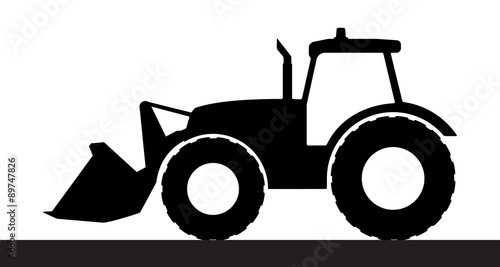 Tractor silhouette on a white background.