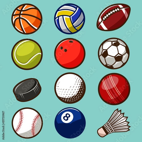  Sport Balls Vector Set 