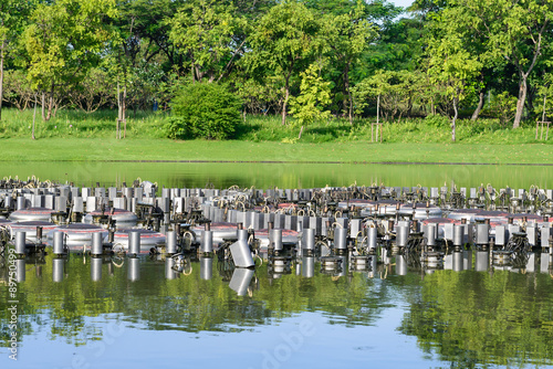 Wallpaper Mural Fountain system in garden. Torontodigital.ca