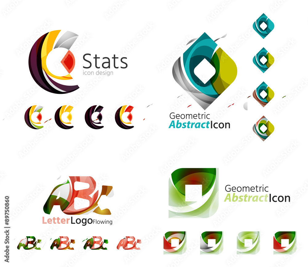 Universal abstract geometric shapes - business emblems Universal abstract geometric shapes - business emblems