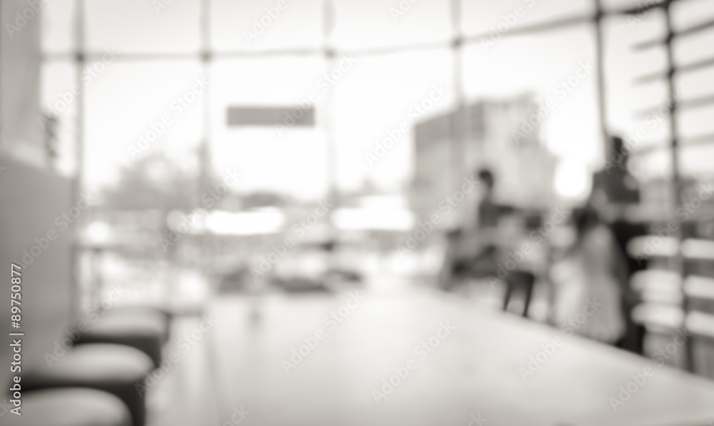 Fototapeta premium image of Coffee shop blur background with bokeh