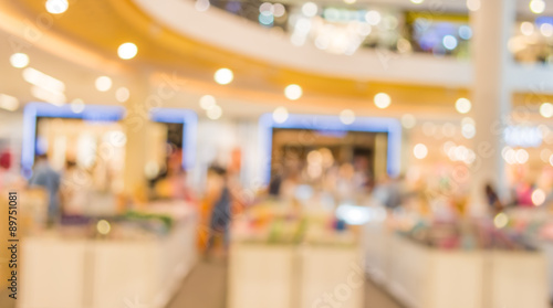 blurred image of shopping mall and people © coffmancmu