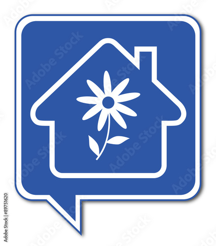 Logo maison et fleur.