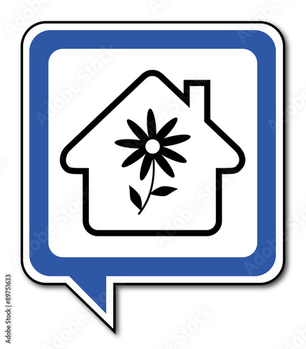 Logo maison et fleur.