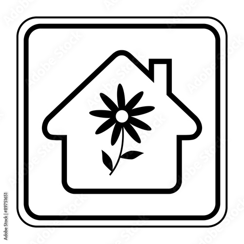 Logo maison et fleur.