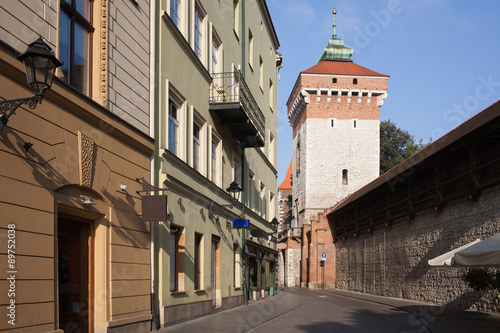 Florianska Gate in Old Town of Krakow