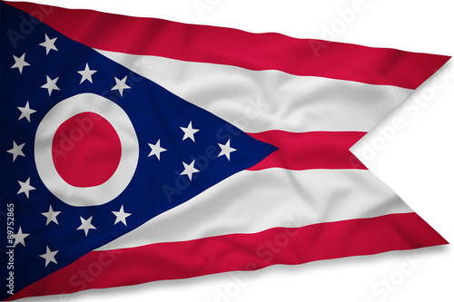 Ohio flag on the fabric texture background,Vintage style