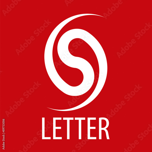 vector logo spun letter S on a red background