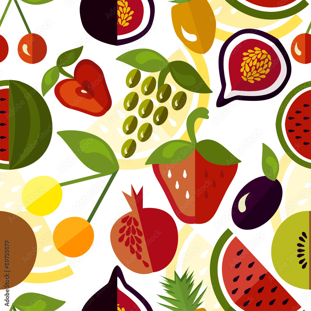 Pattern with juicy fruits. Pattern with juicy fruits.