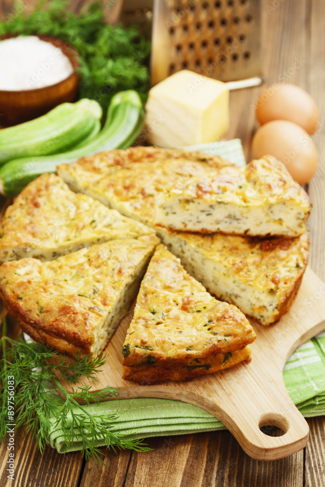 Zucchini pie with cheese and herbs Zucchini pie with cheese and herbs