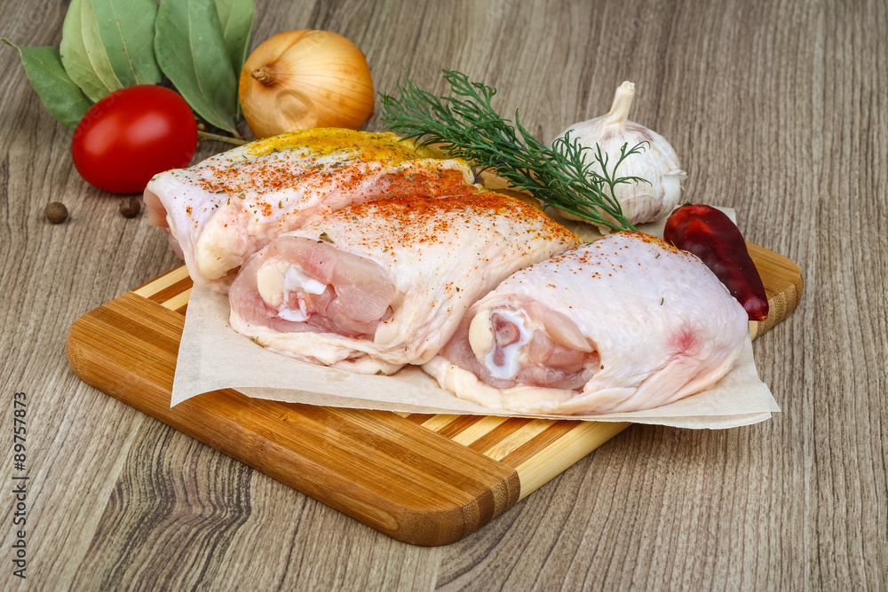 Raw chicken thighs