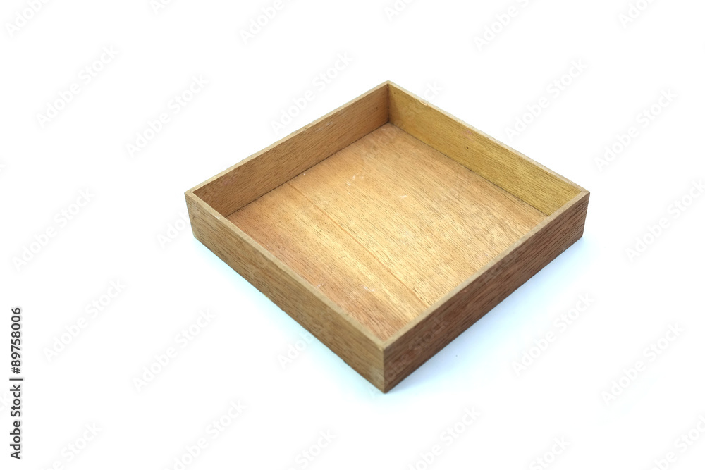 empty wooden crate isolated on white background
