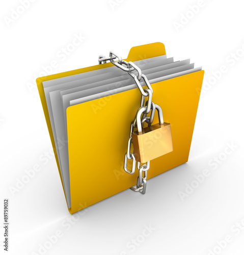 Folder locked by chains