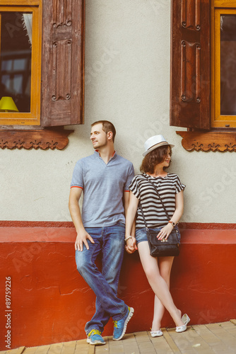 Canvas Print Conflict between man and woman. Couple turned away from each