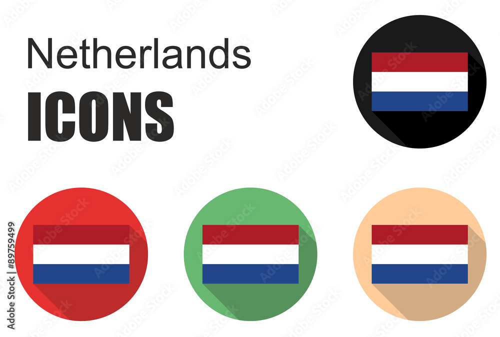 Obraz premium set flat icons netherlands