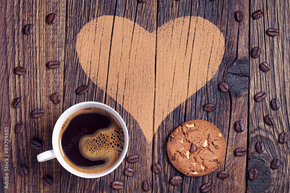 Coffee, cookies and heart Coffee, cookies and heart