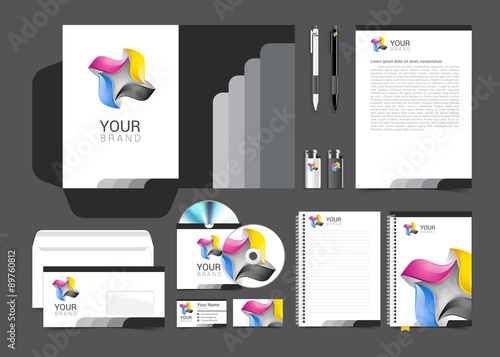 Corporate identity template color company style for brandbook