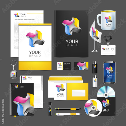 Corporate identity template color company style for brandbook