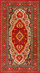 Old Persian carpet with pattern. top view