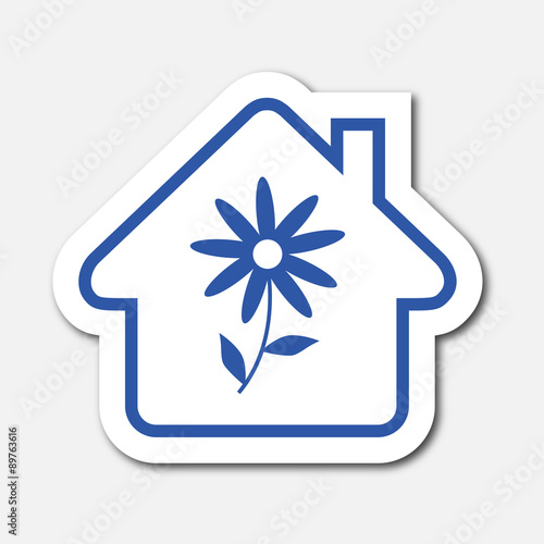 Logo maison et fleur.