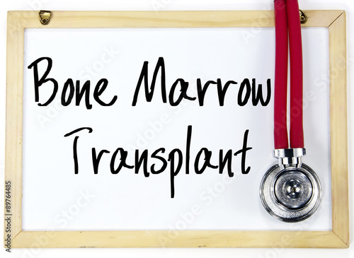 bone marrow transplant text write on blackboard photo