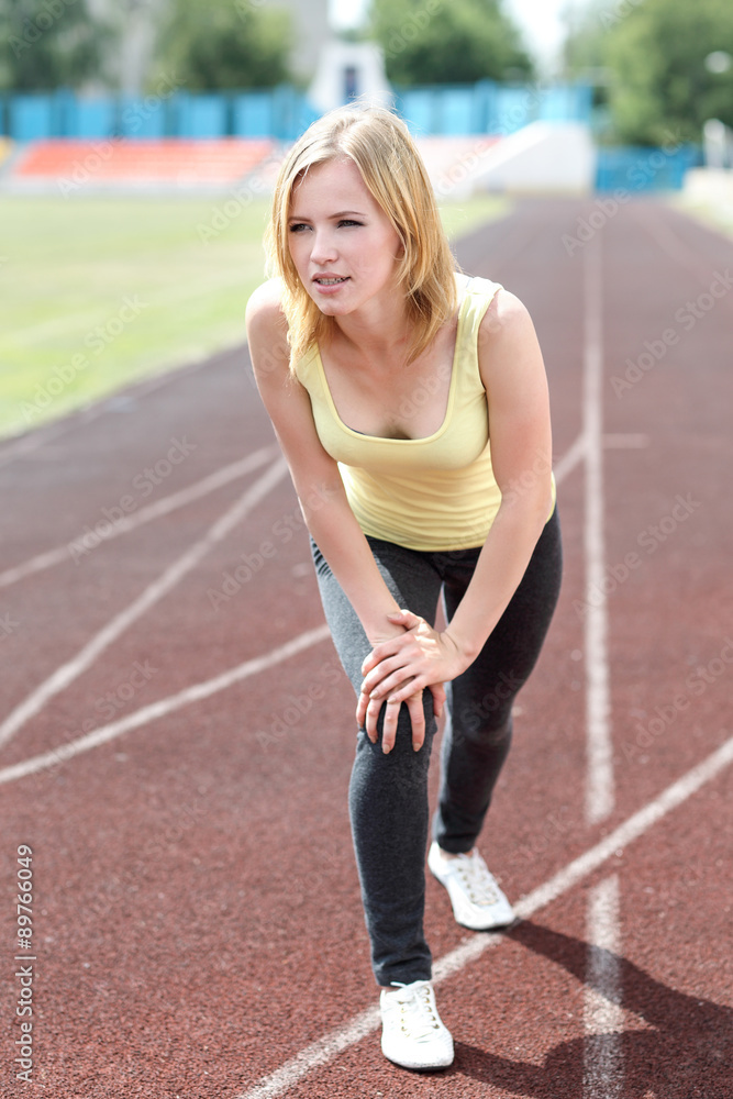 Portrait of healthy girl working out and running Portrait of healthy girl working out and running