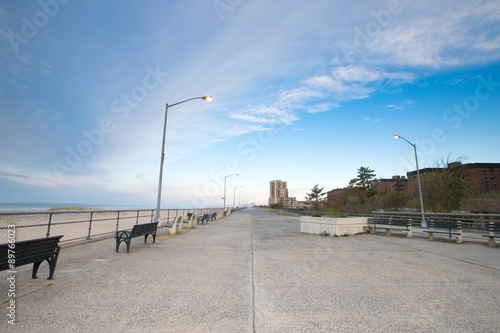 Empty ocean promenade of New York