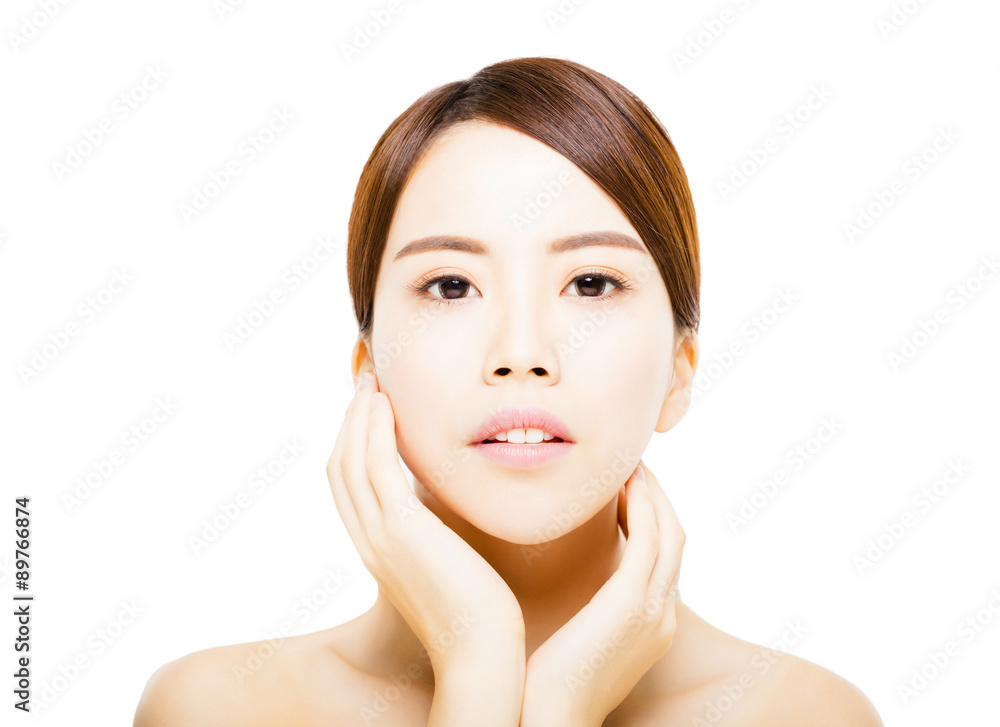 Portrait of beautiful young woman with clean face Portrait of beautiful young woman with clean face