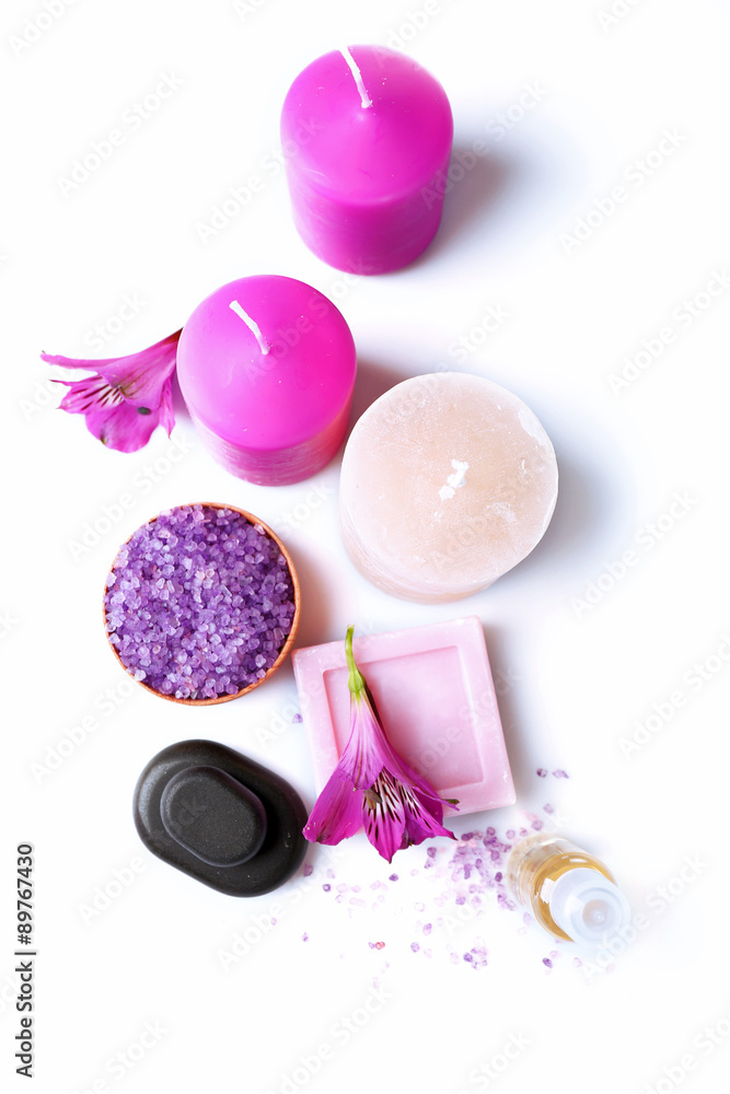 Naklejka premium Beautiful composition of spa treatment, isolated on white