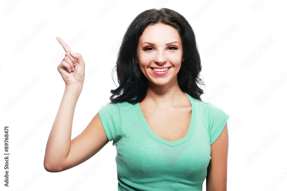 woman pointing woman pointing