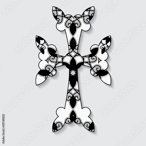 stock vector cross on the grey background