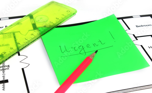 Marked "Urgent!" on the plan of the house