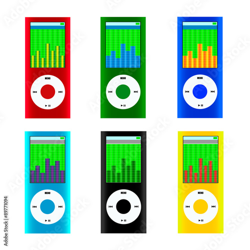 MP3 player in vector on white background.The player is a vector illustration.