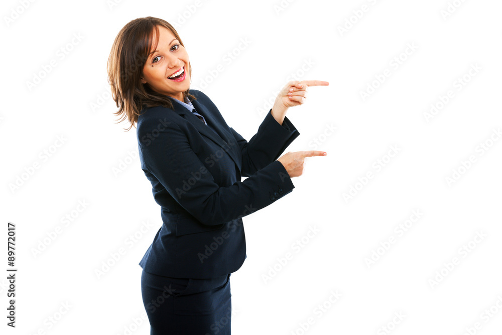 Businesswoman pointing Businesswoman pointing