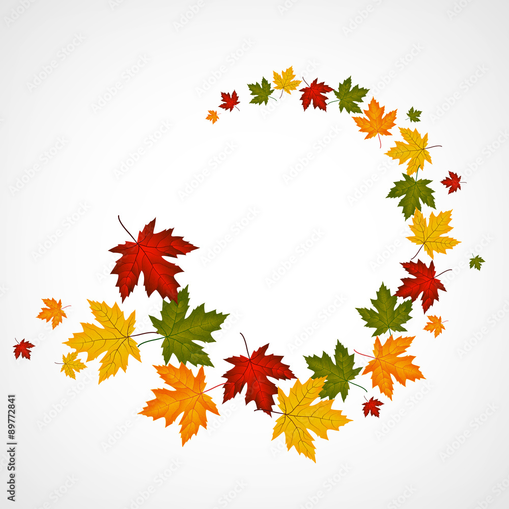 Season frame with autumn leaves