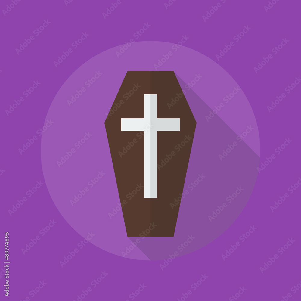 Obraz premium Halloween Flat Icon. Coffin