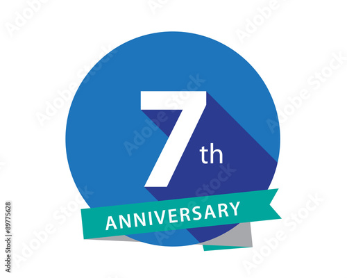 7 Anniversary Blue Circle Logo