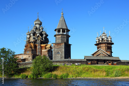 russian wooden architecture on Kizhi island photo