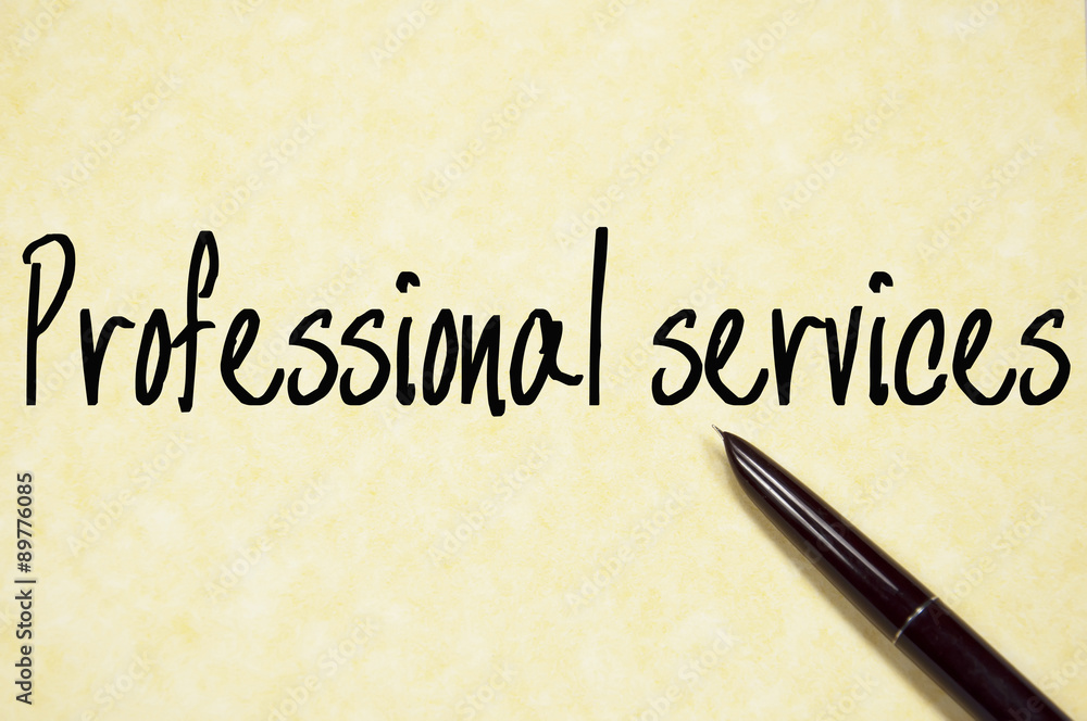 professional services text write on paper professional services text write on paper