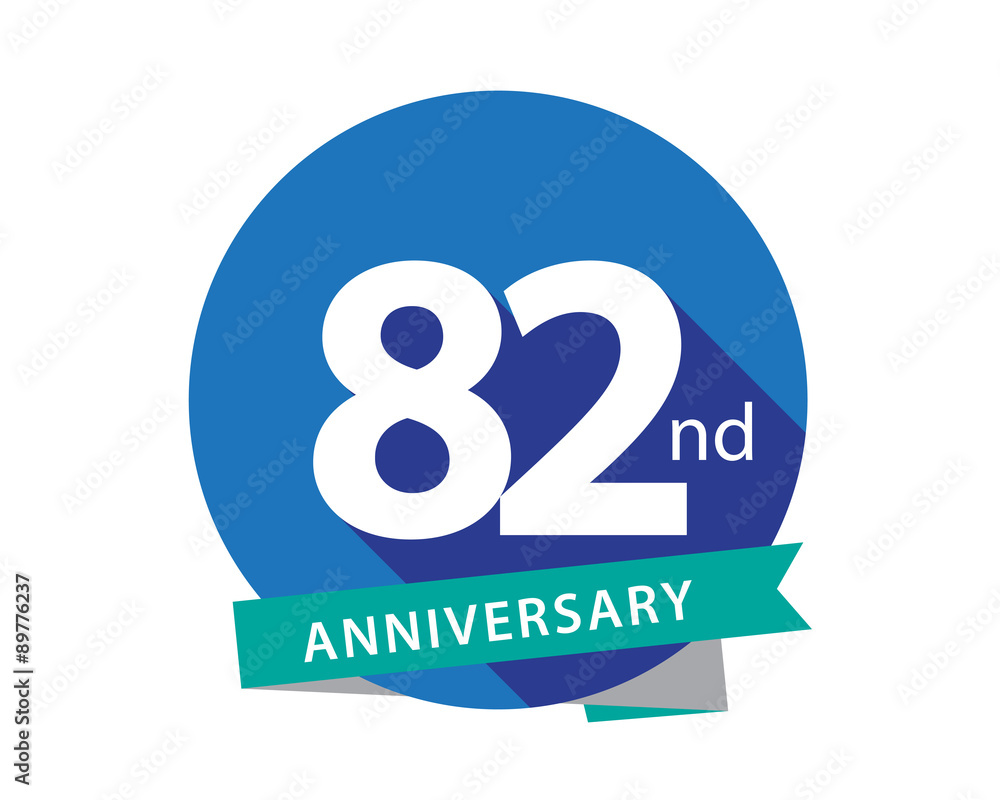 82 Anniversary Blue Circle Logo