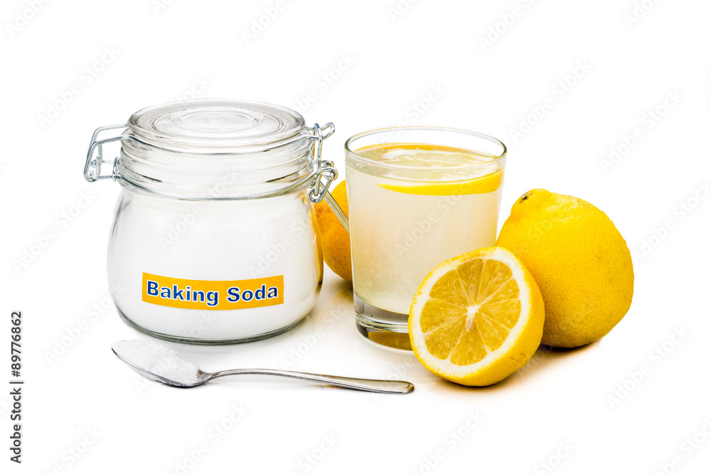 Baking soda with lemon juice in glass for multiple holistic usag Stock  Photo | Adobe Stock