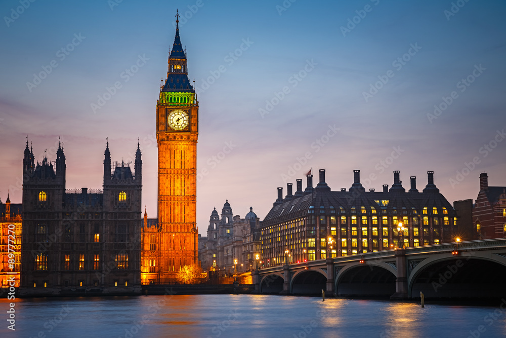 Big Ben and westminster bridge , London