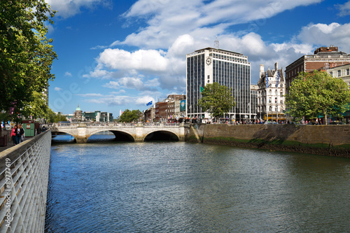 Photography O'Connell Bridge over the river Liffey in Dublin City Centre, built between 1791